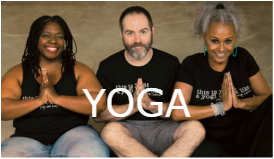 3 diverse yogins with prayer pose hands